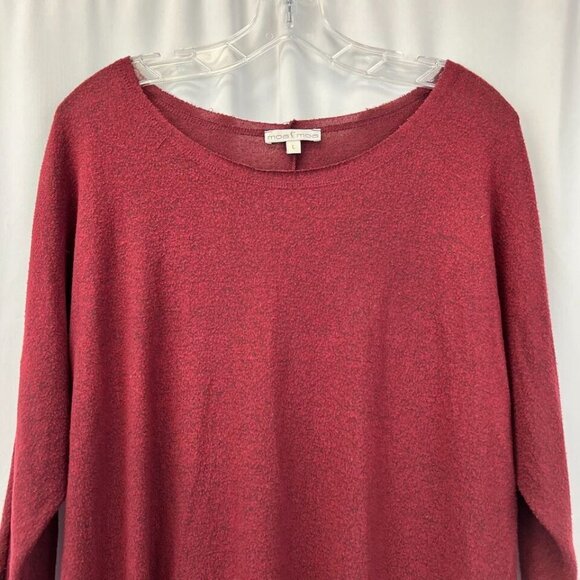 Moa Moa Womens Burgundy Round Neck 3/4 Sleeve Knit Pullover Sweater Size Large - Picture 5 of 8